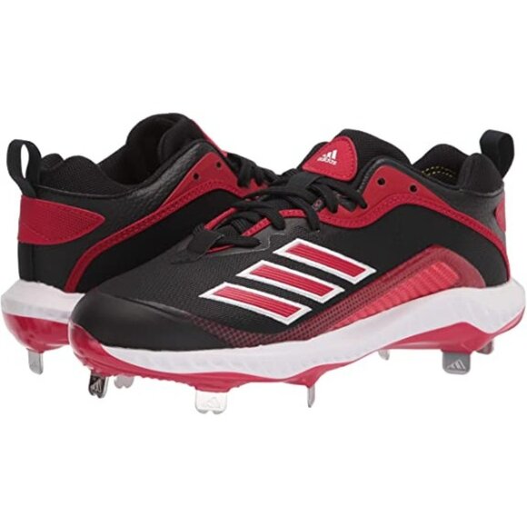 Adidas Men's Icon 6 Bounce Metal Baseball Cleats FV9348 Red Black Size 8.5